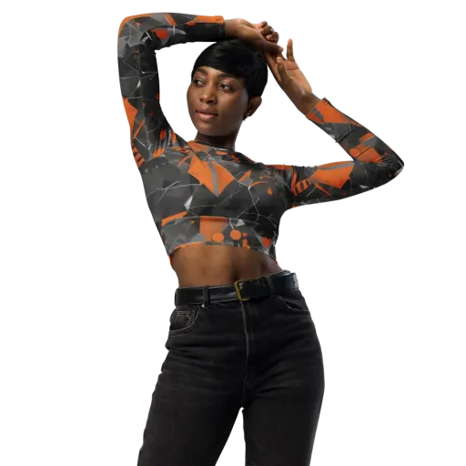 Ember Fracture on a Long Sleeve Crop Top