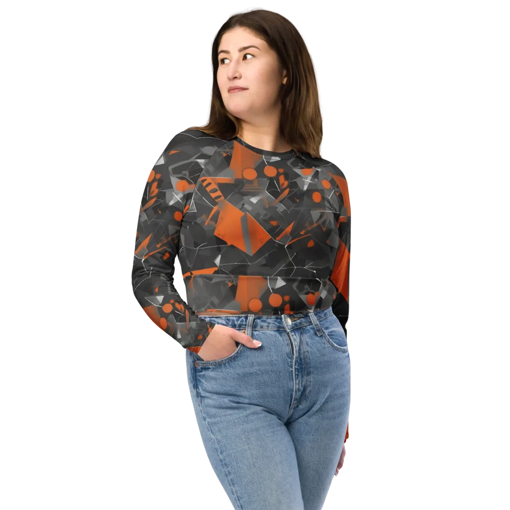 Ember Fracture on Long Sleeve Crop Top — Front