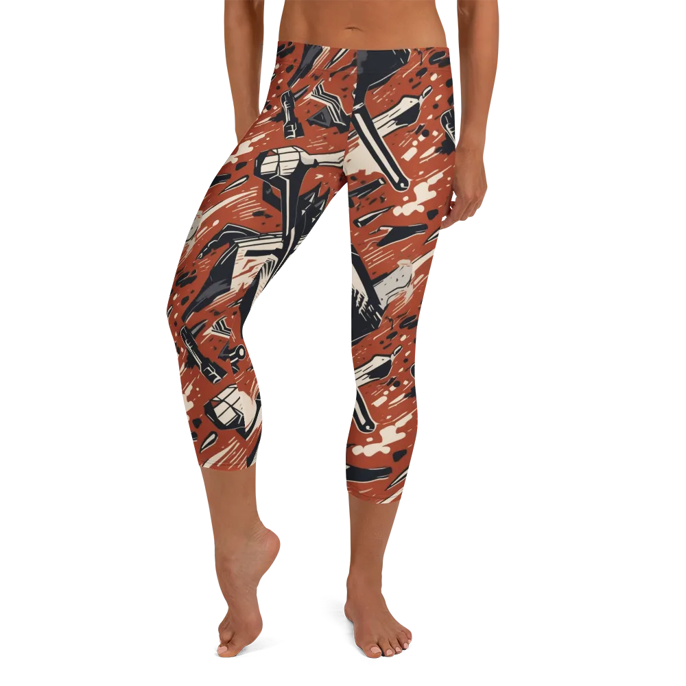 Workshop Static on Capri Leggings — Front