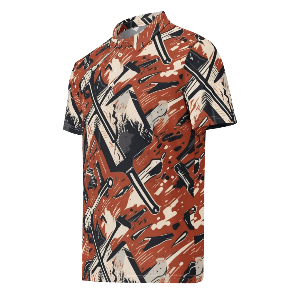 Workshop Static on Men's Slim Fit Polo Shirt — Left Front