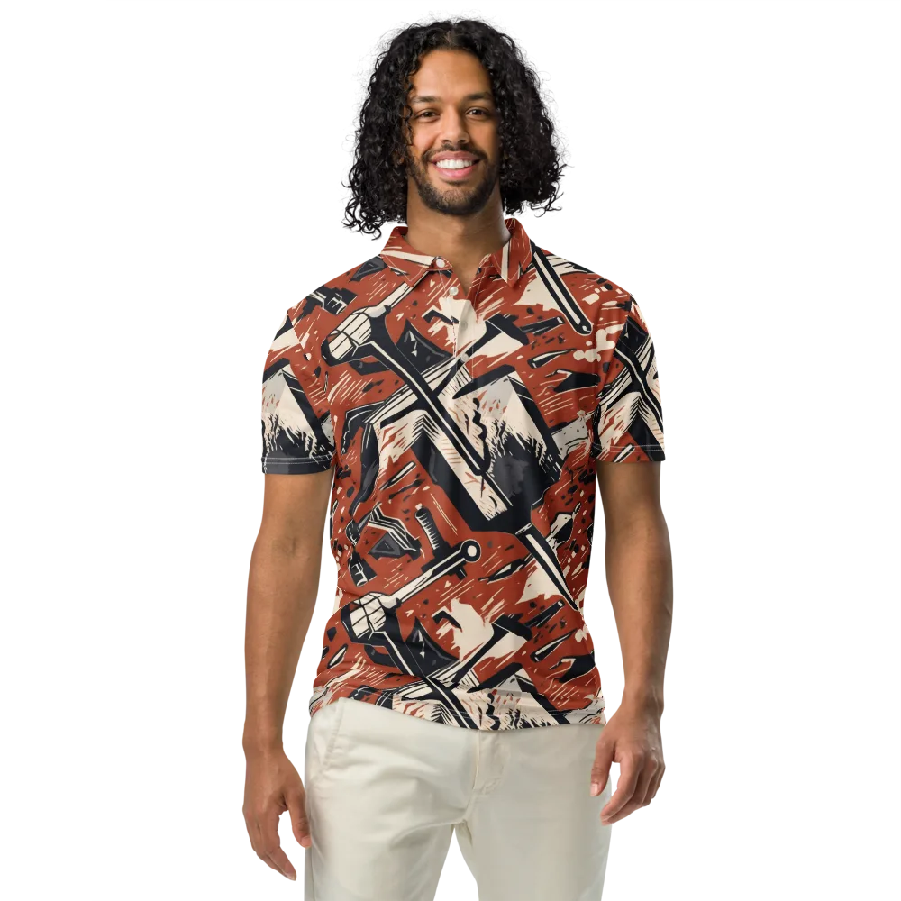 Workshop Static on Men's Slim Fit Polo Shirt — Front
