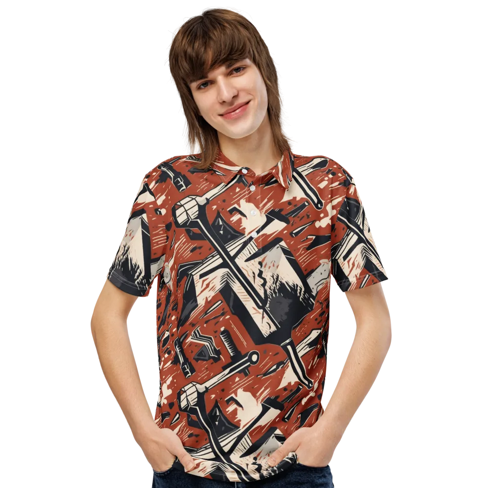 Workshop Static on Men's Slim Fit Polo Shirt — Front