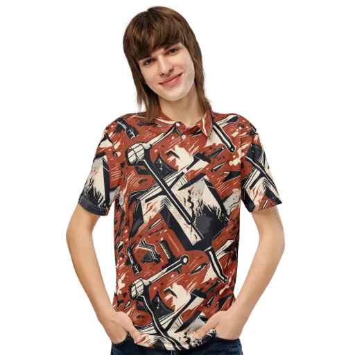 Workshop Static on a Men's Slim Fit Polo Shirt