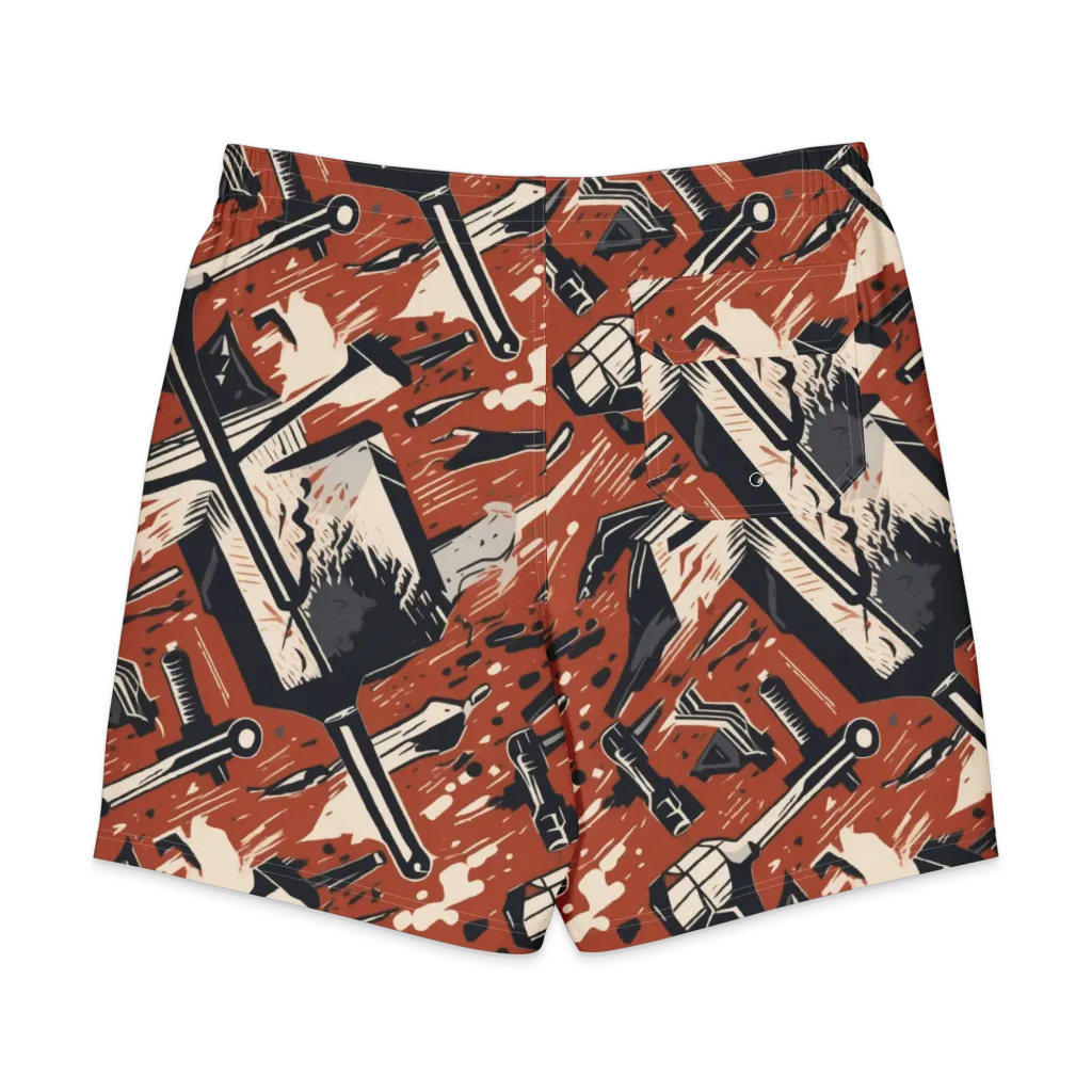 Workshop Static on Men's Board Shorts — Back
