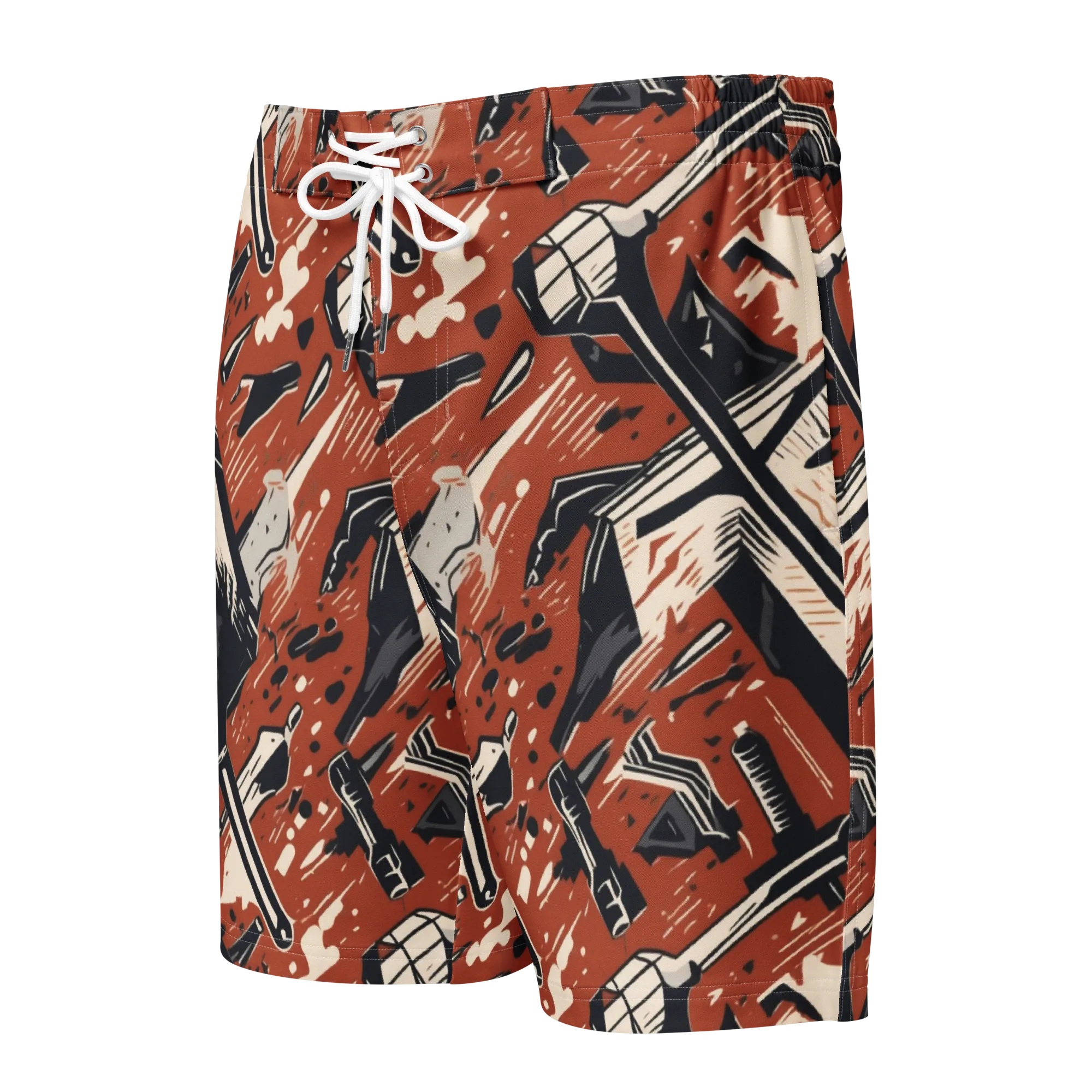 Workshop Static on Men's Board Shorts — Front