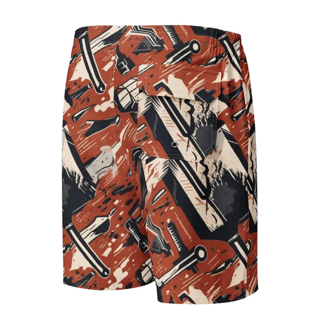 Workshop Static on Men's Board Shorts — Back