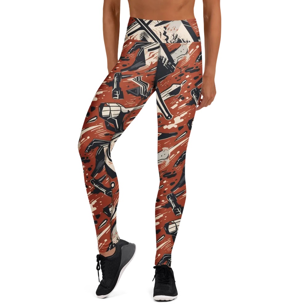 Workshop Static on Yoga Leggings — Front