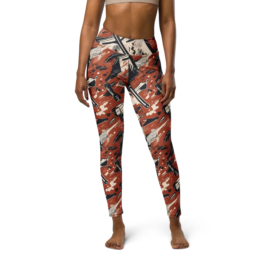Workshop Static on Yoga Leggings — Front