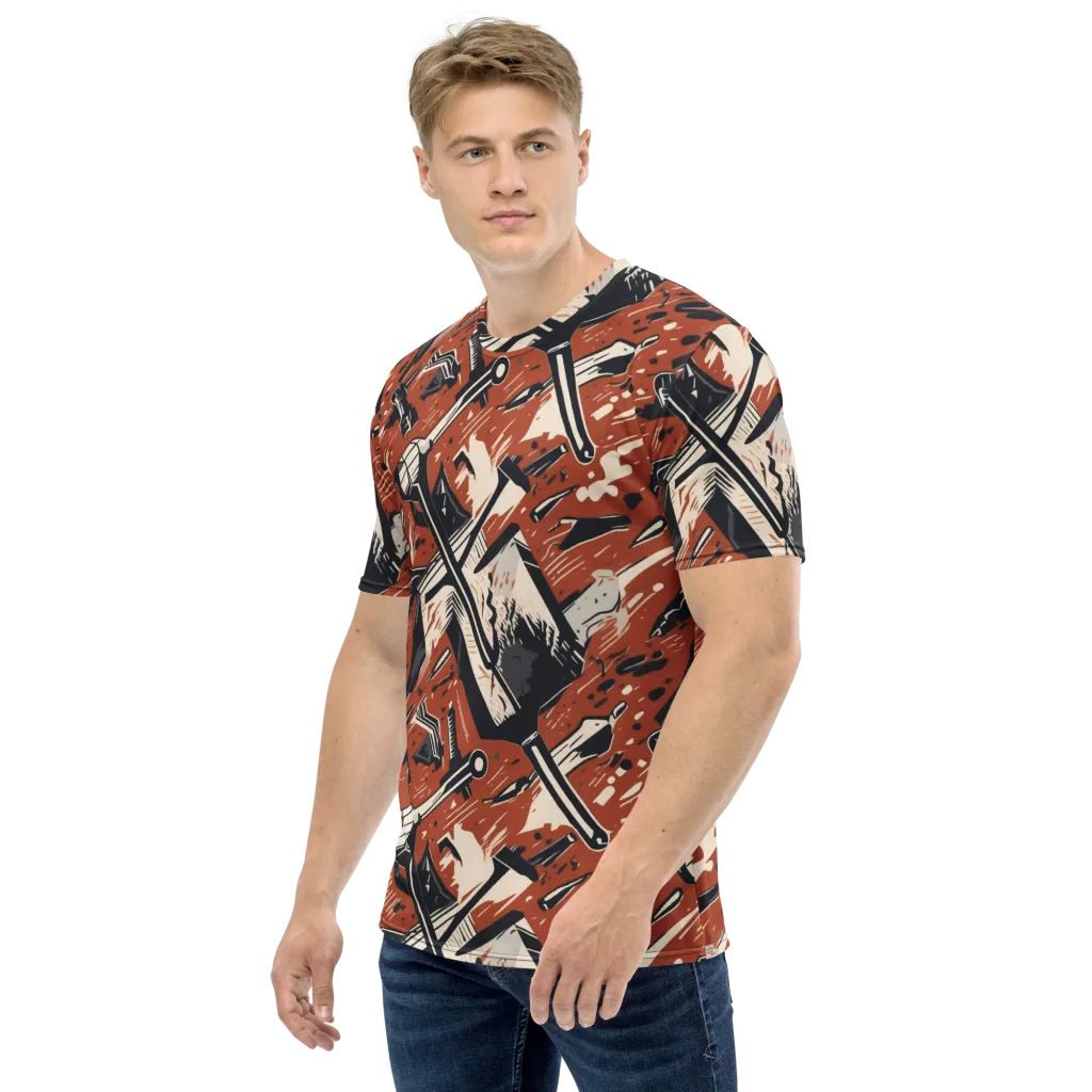 Workshop Static on Men's Crew Neck T-Shirt — Left
