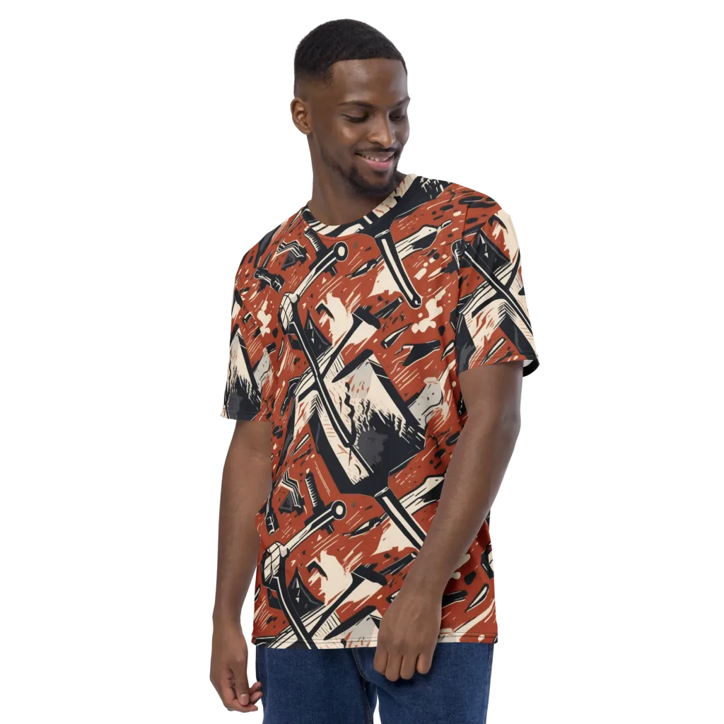 Workshop Static on Men's Crew Neck T-Shirt — Left
