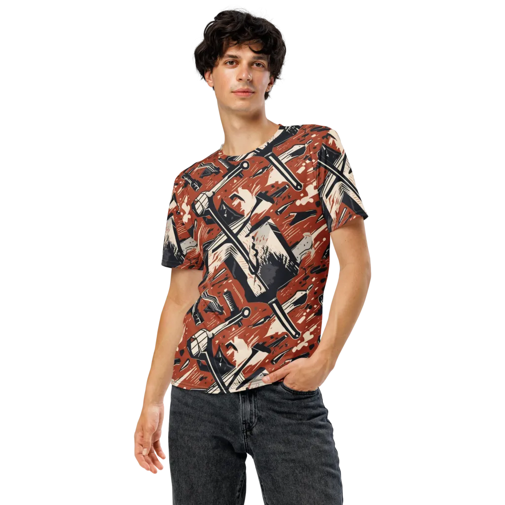 Workshop Static on Men's Crew Neck T-Shirt — Front