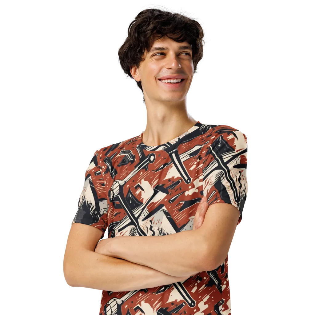 Workshop Static on Men's Crew Neck T-Shirt — Left Front