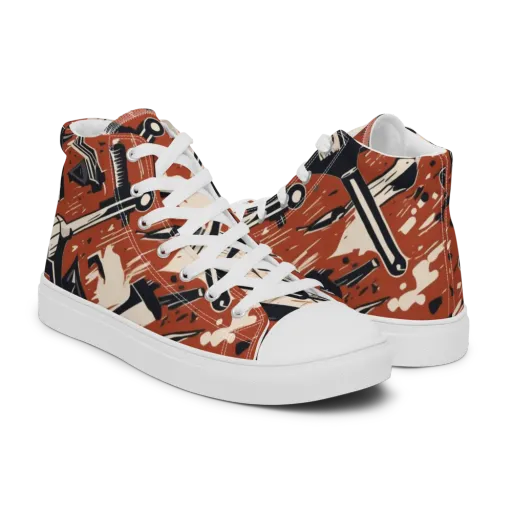Workshop Static on a Men's High Top Canvas Shoes