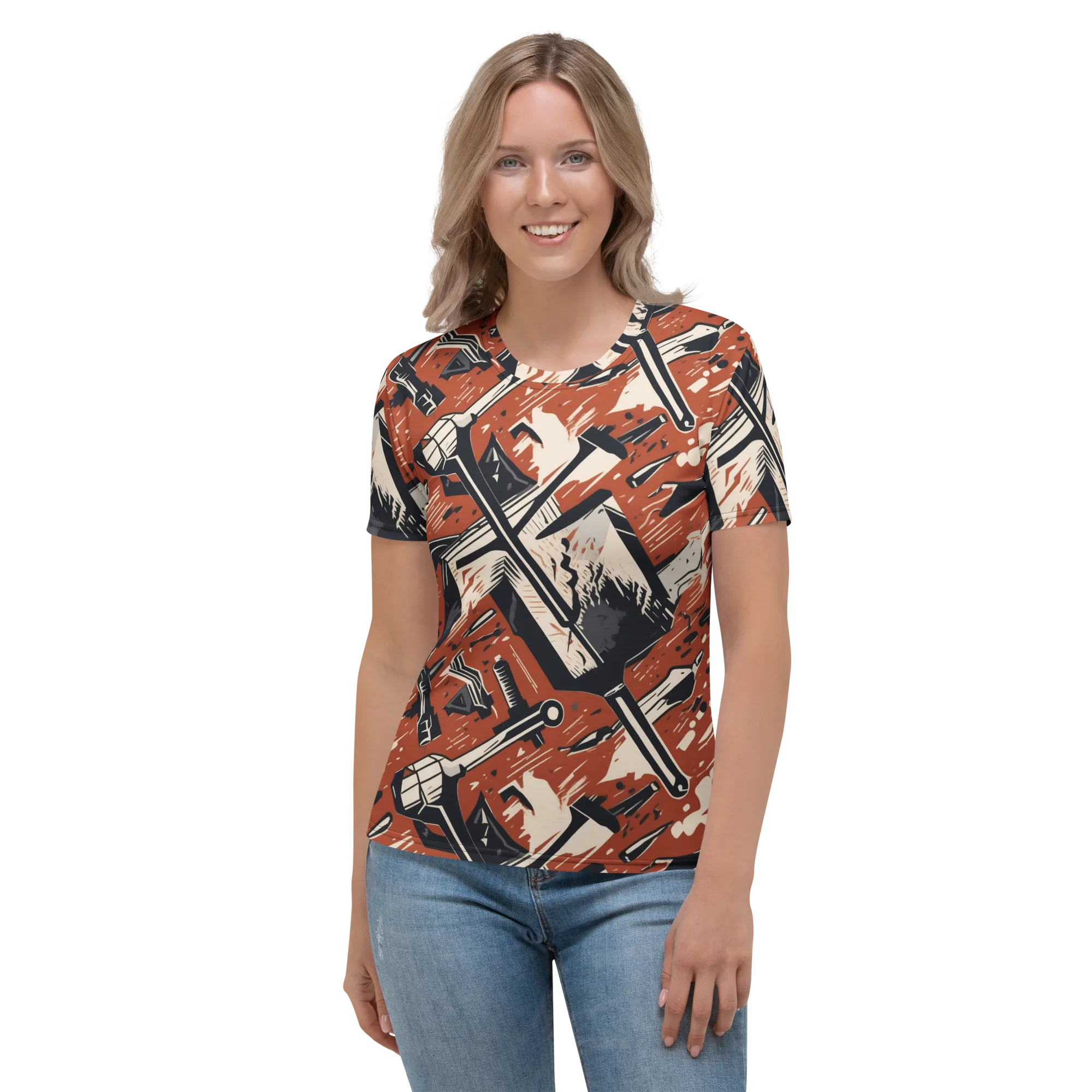 Workshop Static on Women's Crew Neck T-Shirt — Front