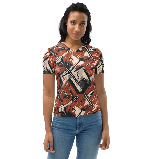Workshop Static on a Women's Crew Neck T-Shirt