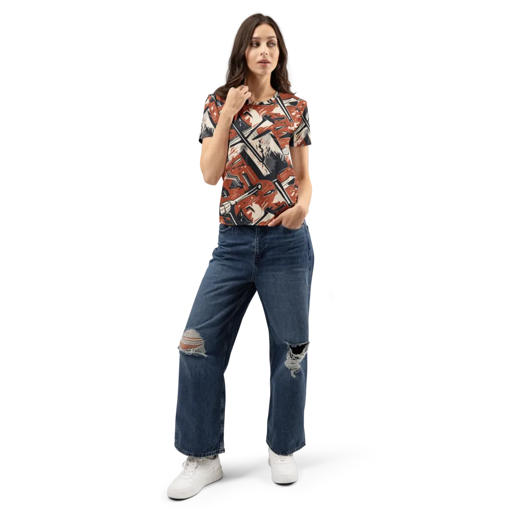 Workshop Static on Women's Crew Neck T-Shirt — Front