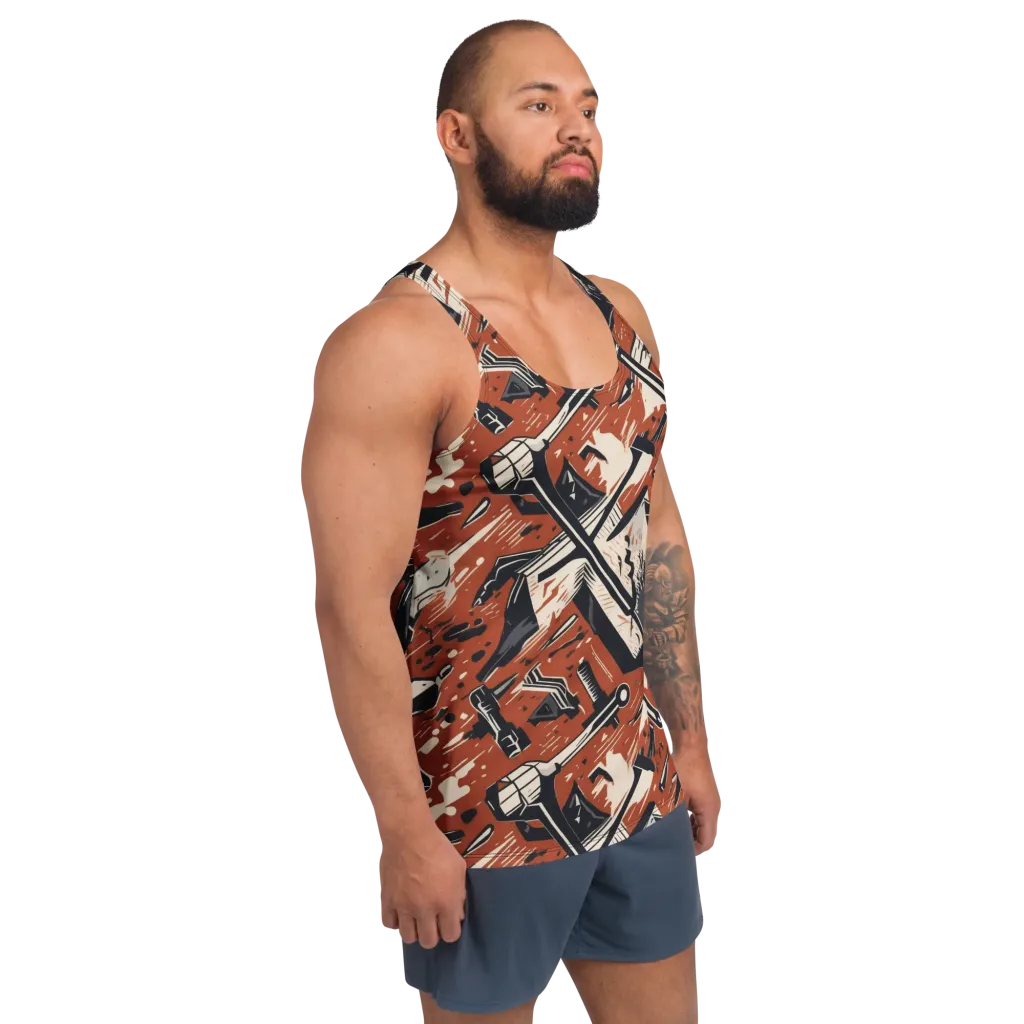 Workshop Static on Men's Tank Top — Right Front