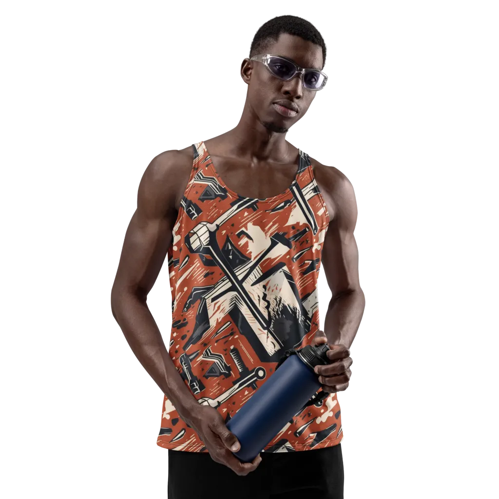 Workshop Static on Men's Tank Top — Front