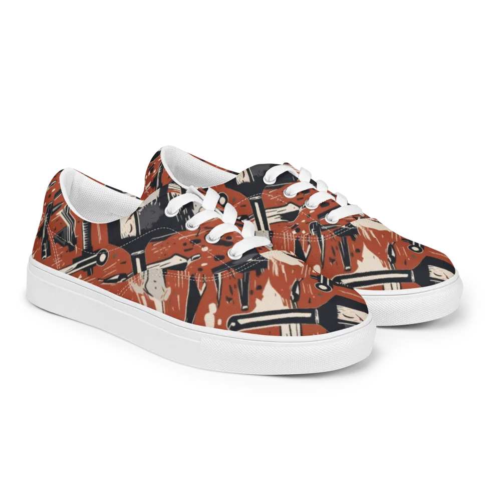 Workshop Static on Men's Lace-Up Canvas Shoes — Right Front