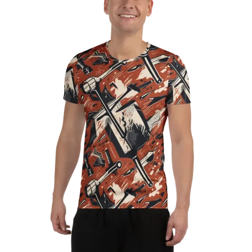 Workshop Static on a Men's Athletic T-Shirt