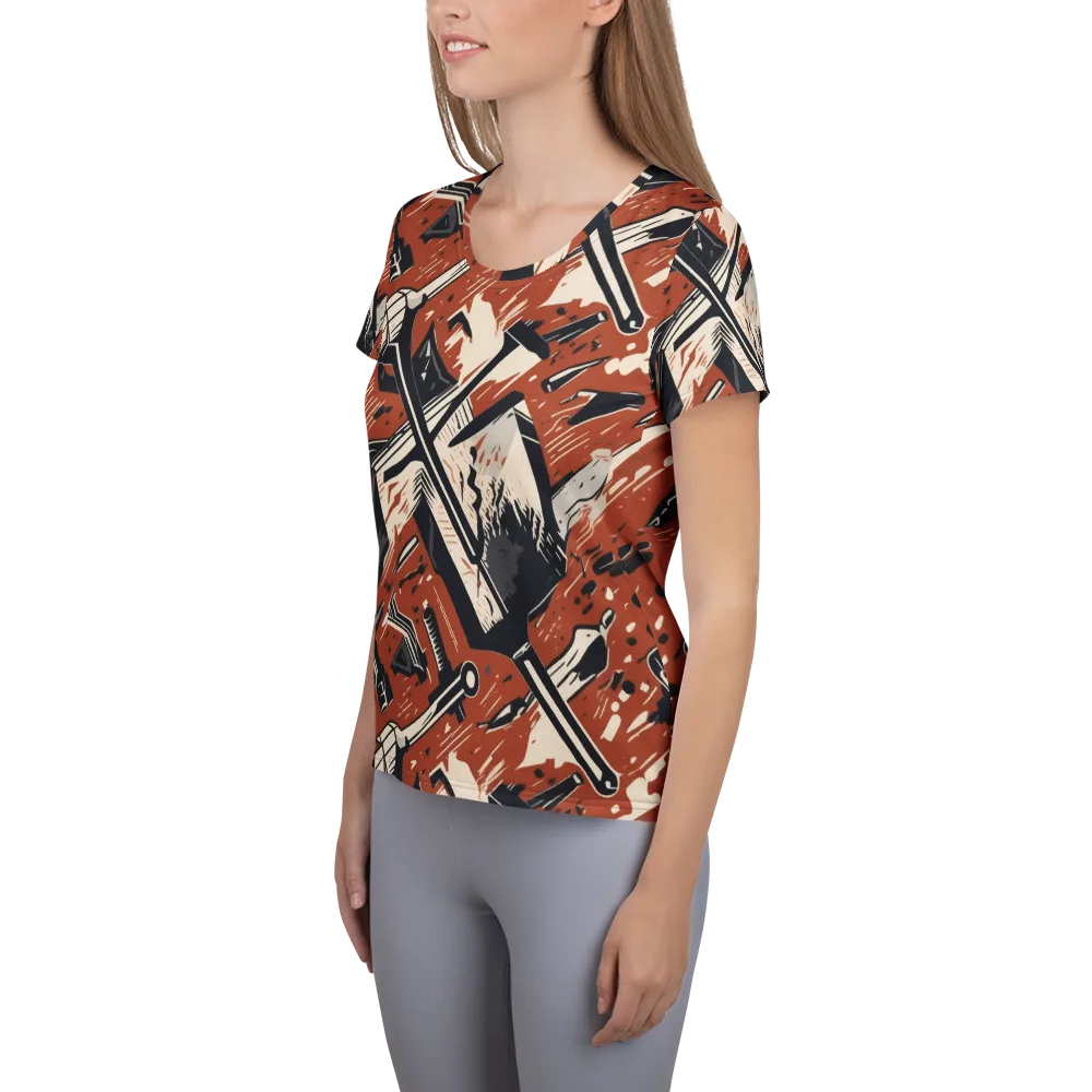 Workshop Static on Women's Athletic T-Shirt — Left