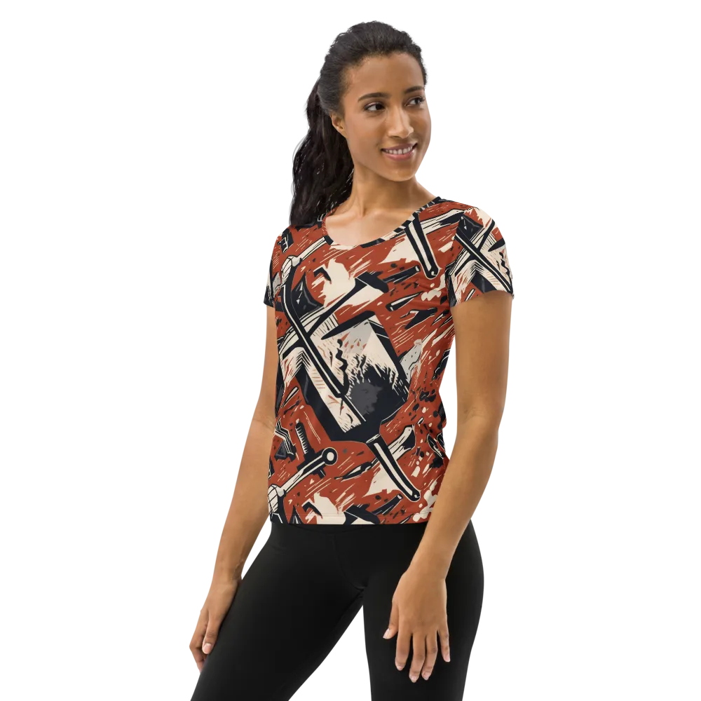 Workshop Static on Women's Athletic T-Shirt — Left