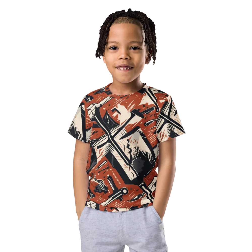 Workshop Static on Kids Crew Neck T-Shirt — Front