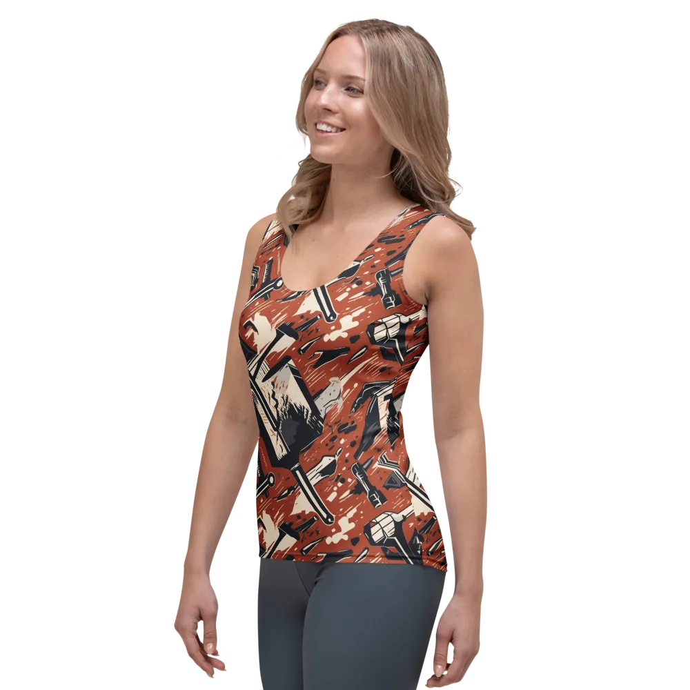 Workshop Static on Women's Tank Top — Left Front