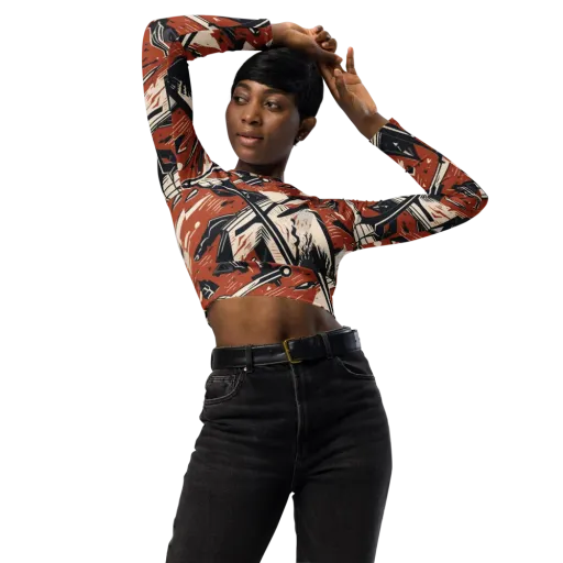 Workshop Static on a Long Sleeve Crop Top