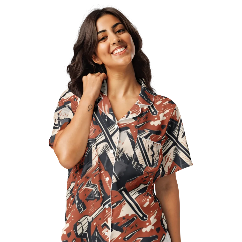 Workshop Static on Women's Short Sleeve Pajama Top — Front