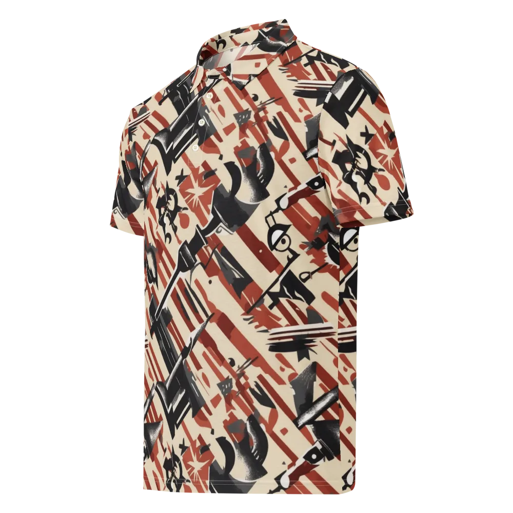 Burnt Signal on Men's Slim Fit Polo Shirt — Left Front