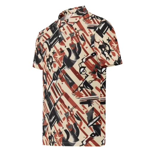 Burnt Signal on a Men's Slim Fit Polo Shirt