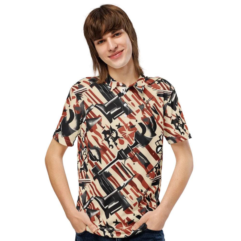 Burnt Signal on Men's Slim Fit Polo Shirt — Front
