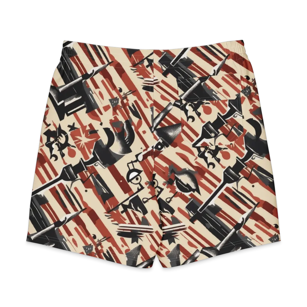 Burnt Signal on Men's Board Shorts — Back