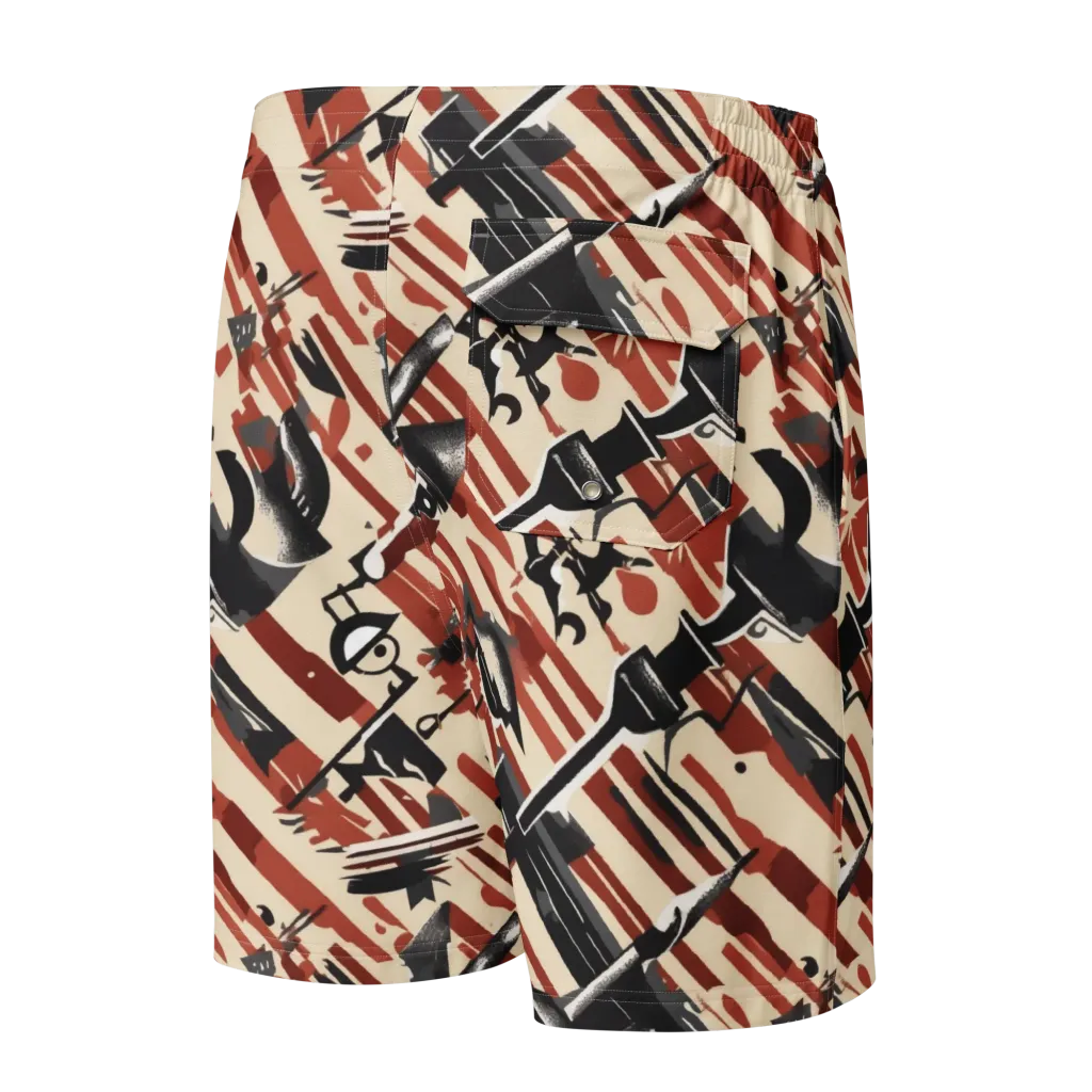 Burnt Signal on Men's Board Shorts — Back