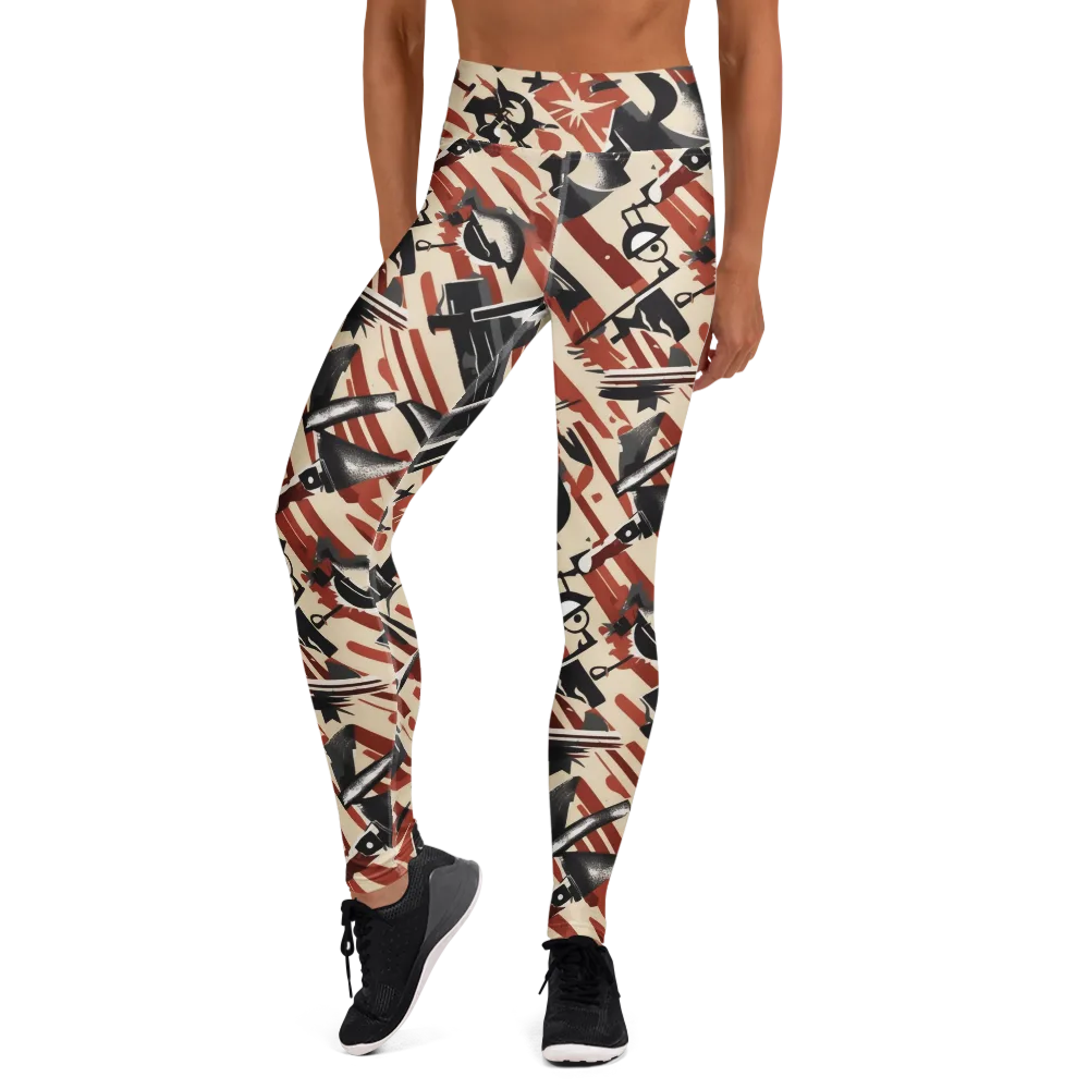 Burnt Signal on Yoga Leggings — Front