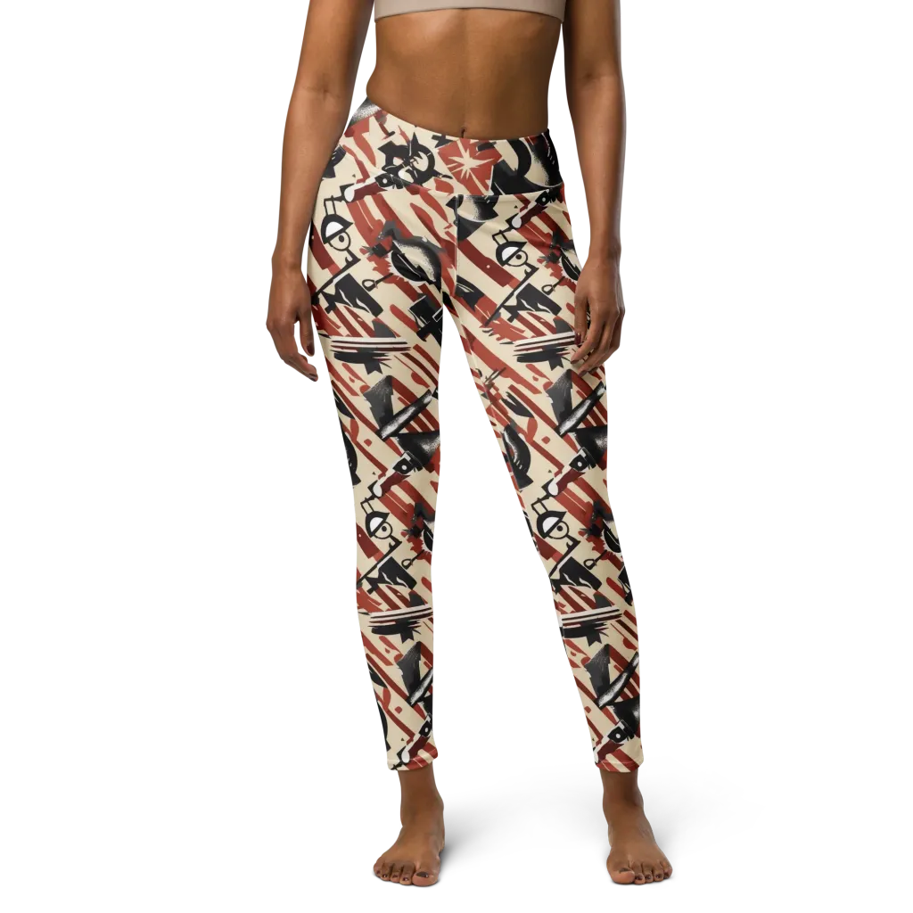 Burnt Signal on Yoga Leggings — Front