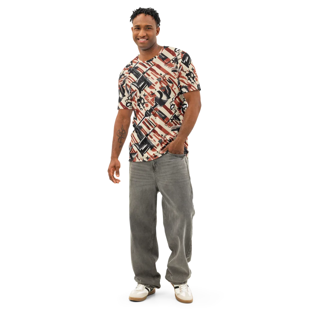 Burnt Signal on Men's Cotton Crew Neck T-Shirt — Front