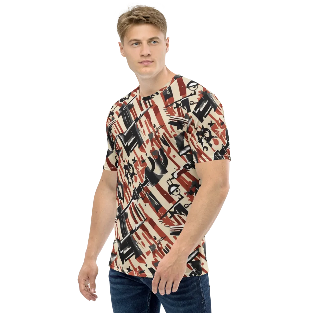 Burnt Signal on Men's Crew Neck T-Shirt — Left
