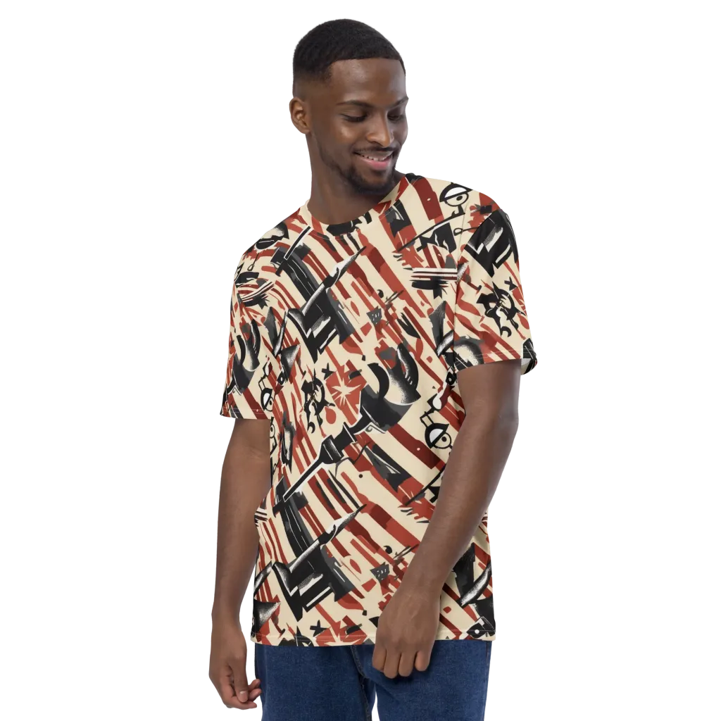 Burnt Signal on Men's Crew Neck T-Shirt — Left