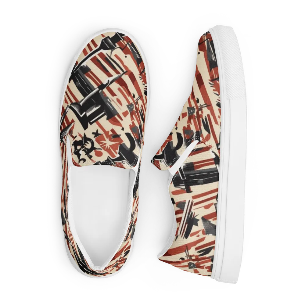 Burnt Signal on Men's Slip-On Canvas Shoes — Front