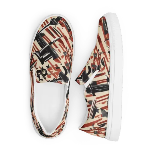 Burnt Signal on a Men's Slip-On Canvas Shoes