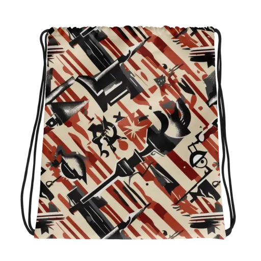 Burnt Signal on a Drawstring Bag