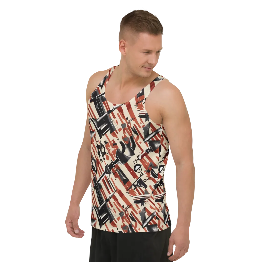 Burnt Signal on Men's Tank Top — Left Front