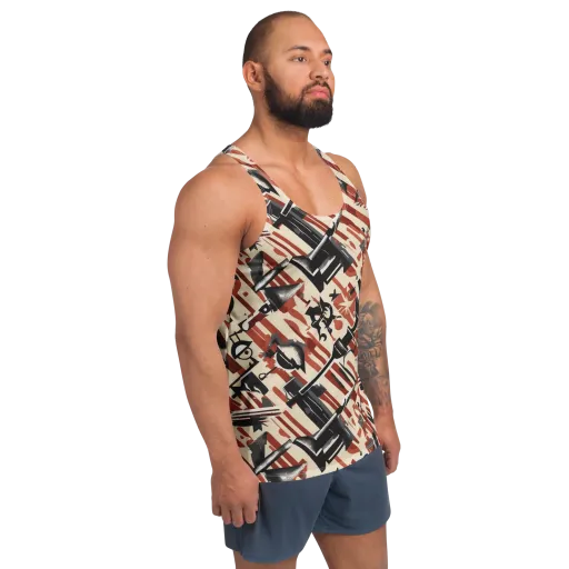 Burnt Signal on a Men's Tank Top