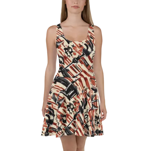 Burnt Signal on a Skater Dress