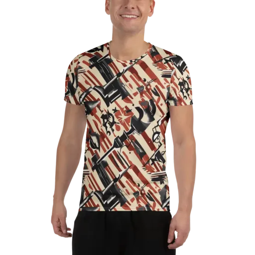 Burnt Signal on a Men's Athletic T-Shirt
