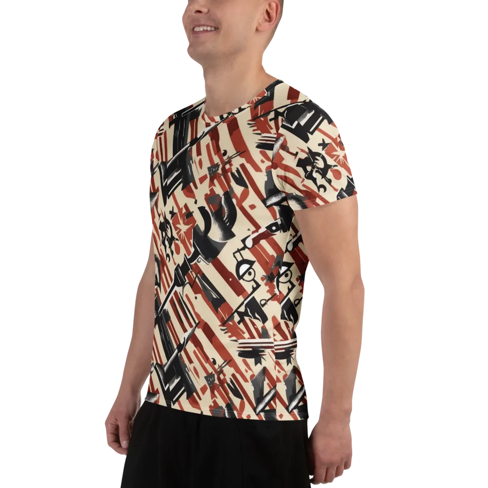 Burnt Signal on Men's Athletic T-Shirt — Left