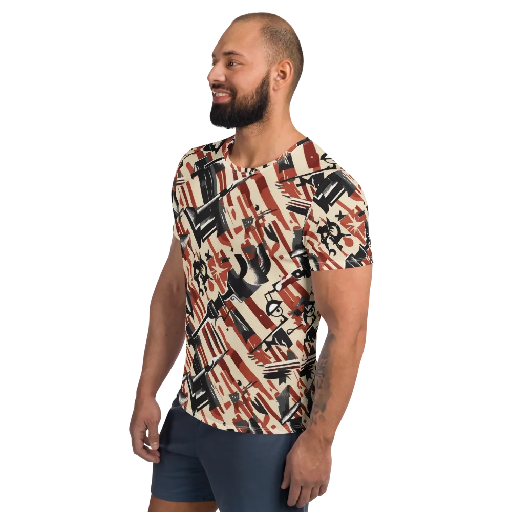 Burnt Signal on Men's Athletic T-Shirt — Left