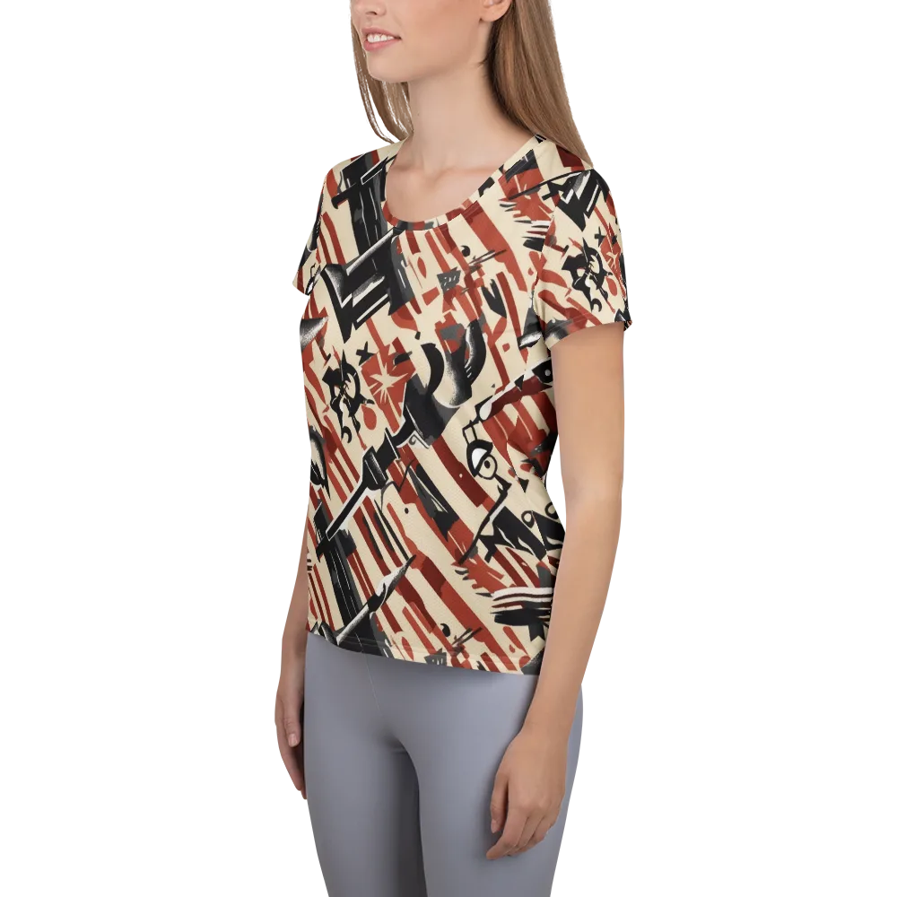 Burnt Signal on Women's Athletic T-Shirt — Left